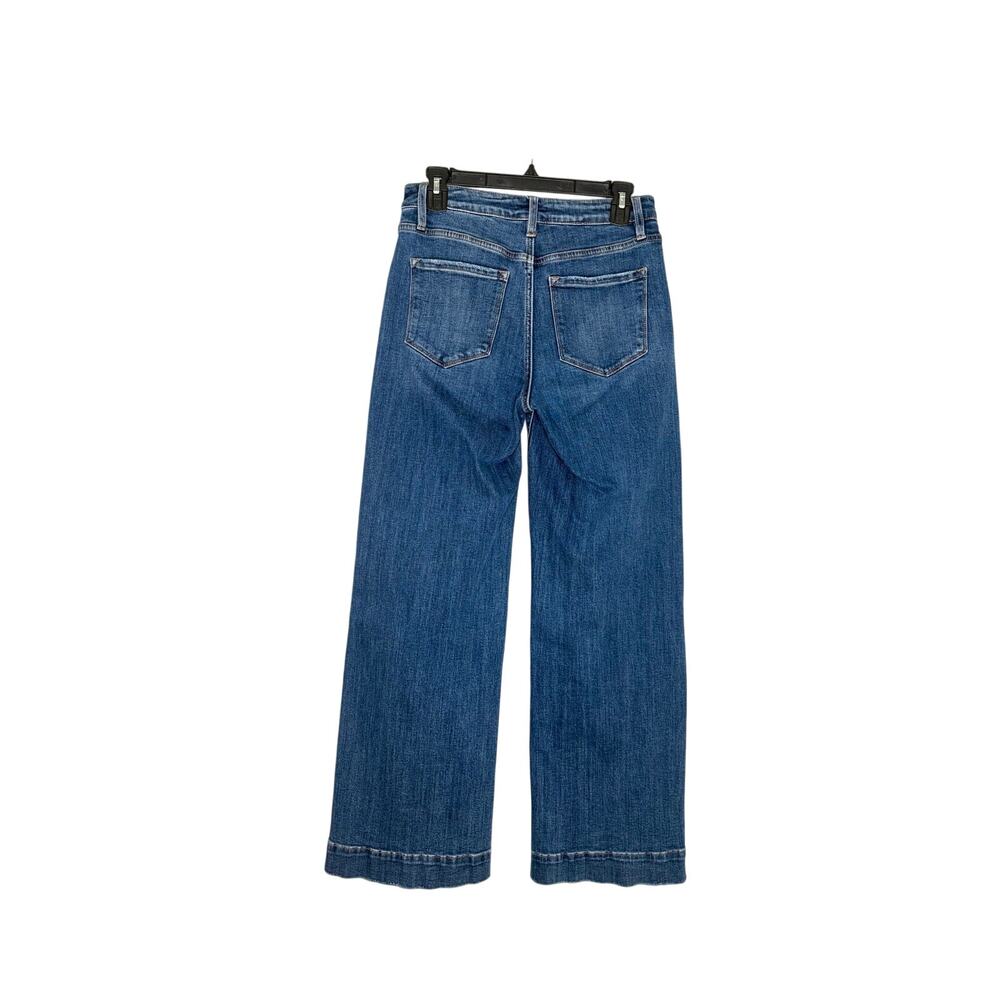 Flying Monkey High Rise Wide Leg Patched Pocket Trouser Jeans Sz 26 Chic Denim - Picture 2 of 11